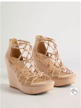 torrid Knotted Caged Platform Wedge - Beige